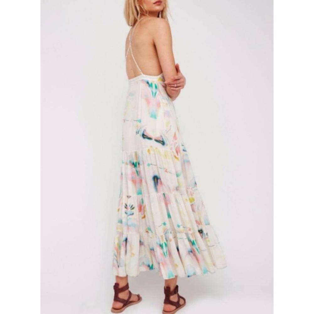 Free People Watercolor Maxi Dress size 4